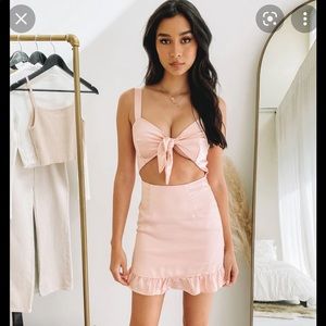 Brand New With Tags Beginning Boutique Pink Satin Mini Dress Sz 8/10